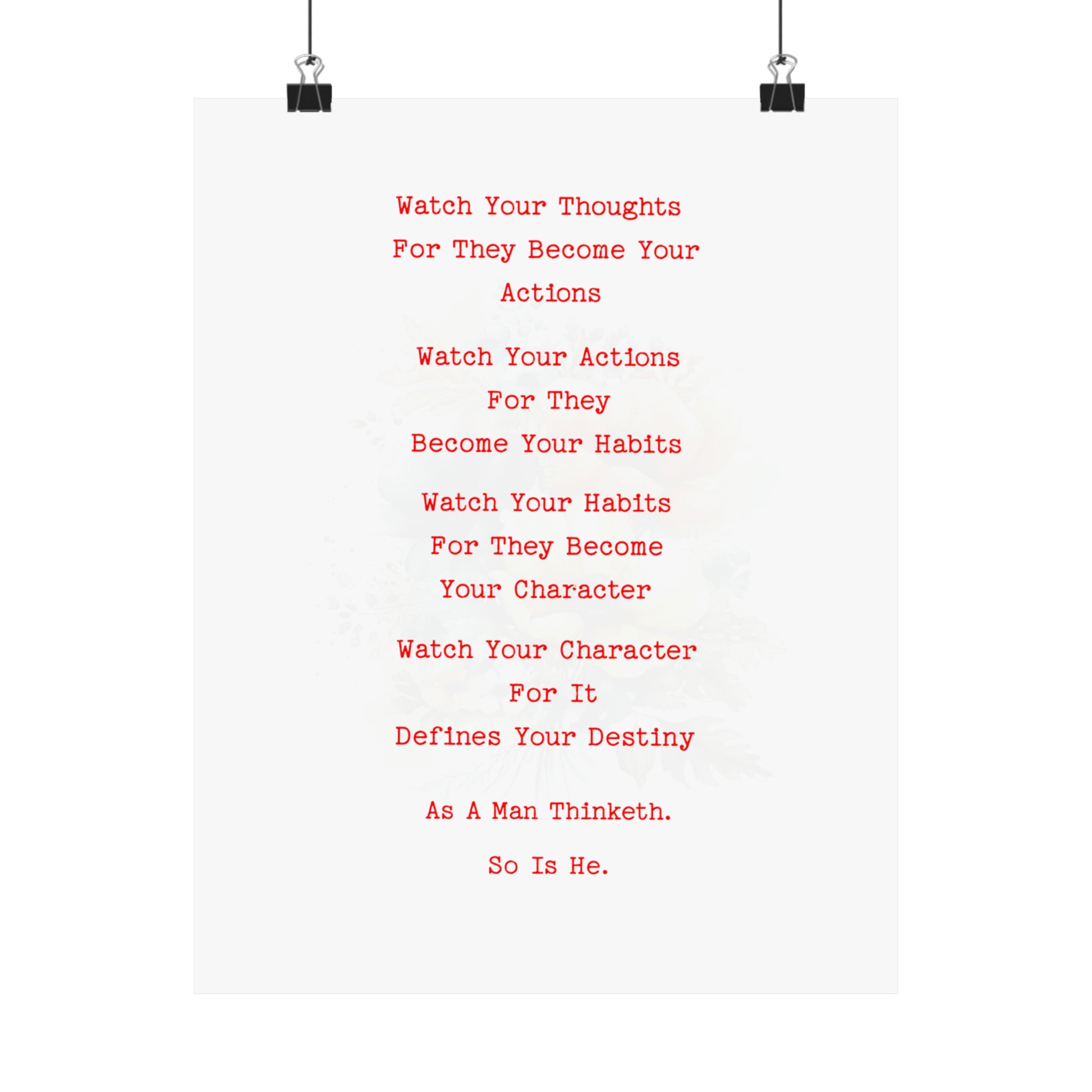 Inspirational Motivational Quote Poster Wall Art 