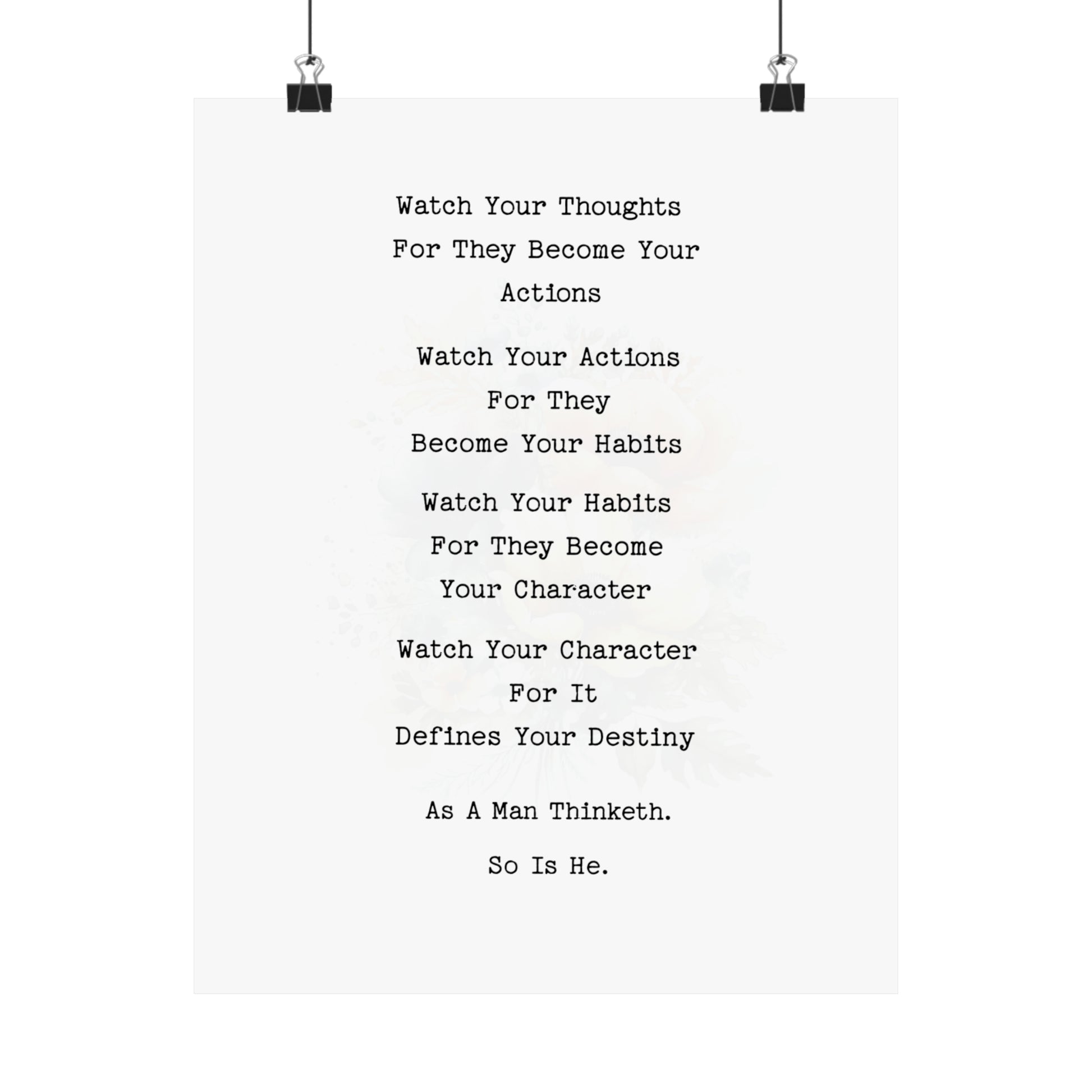 Inspirational Motivational Quote Poster Wall Art 